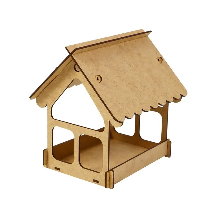 Кормушка - конструктор из ХДФ для птиц &laquo;Домик&raquo;, своими руками, 17&times;13&times;19.5 см, Greengo