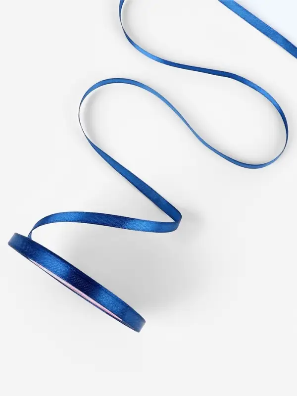 Лента атласная, 6 мм, 23±1 м, тёмно-синяя №38 Лента атласная, 6 мм, 23±1 м, тёмно-синяя №38