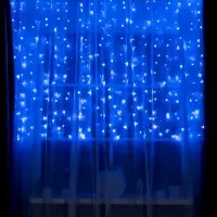 Гирлянда &laquo;Занавес&raquo; 2&times;1.5 м, IP20, прозрачная нить, 360 LED, свечение синее, 8 режимов, 220 В