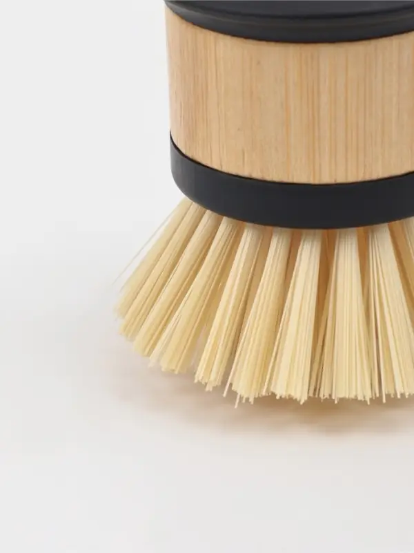 Щётка для посуды Доляна Meli, бамбуковая ручка, 7 см, чёрная