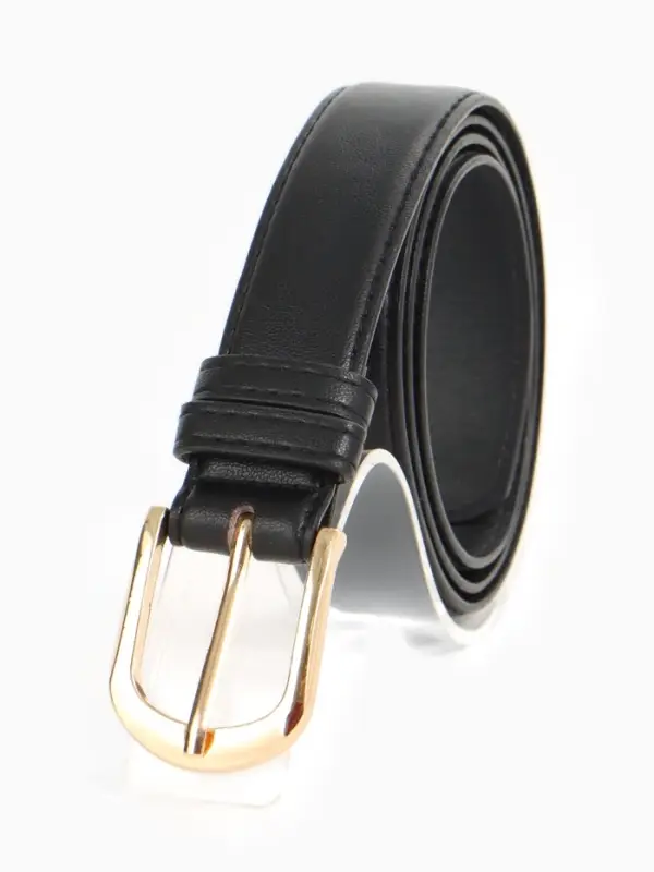 Ремень женский, 110&times;2.8 см, классическая пряжка металл, золотистая, чёрный