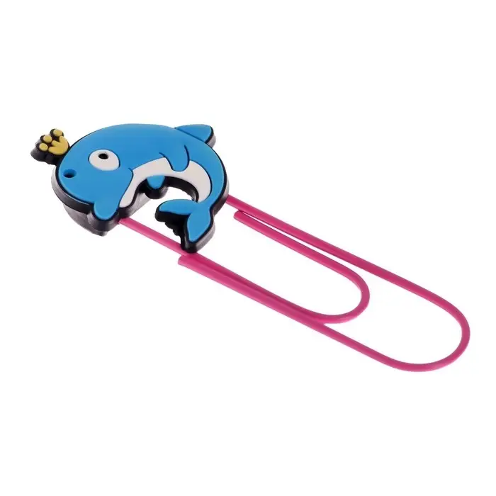 Закладка-скрепка большая «Дельфин», 11 см, МИКС Закладка-скрепка большая «Дельфин», 11 см, МИКС