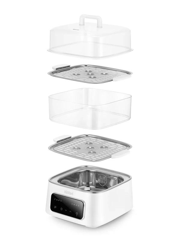 Пароварка электрическая с таймером КТ-6467 - 1000 Вт Пароварка электрическая с таймером КТ-6467 - 1000 Вт