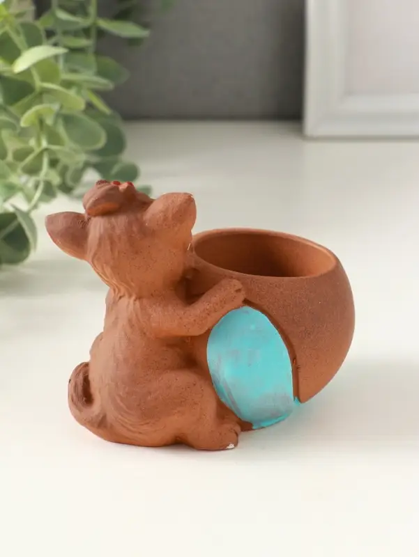 Подставка для мелочей &laquo;Собака с мячом&raquo; мультиколор, 8&times;10&times;6 см, гипс