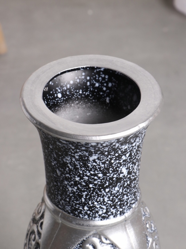 Ваза керамика напольная Ваза керамика напольная "Нико" 60х15 см, серебристо-чёрный