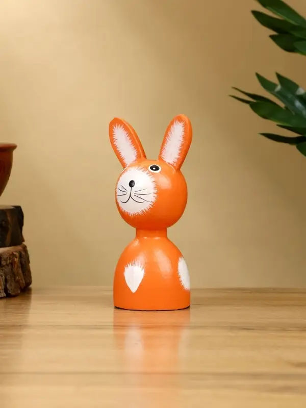 Набор сувенирный «Зайки», h=15 см, h=13 см, h=10 см, дерево, оранжевый