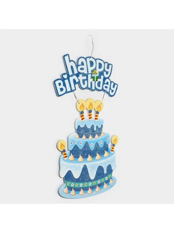 Украшение подвеска &laquo;С Днём Рождения&raquo;, 42&times;26 см, голубое