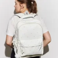 Рюкзак школьный для девочки &laquo;Сердечки&raquo;, мягкий, для ручной клади, 31&times;13&times;48 см, белый