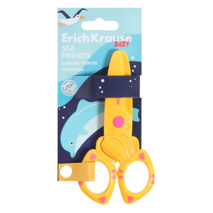 Ножницы детские 12 см, ErichKrause Sea Friends, пластик, МИКС (цена за 1 штуку) Ножницы детские 12 см, ErichKrause Sea Friends, пластик, МИКС (цена за 1 штуку)