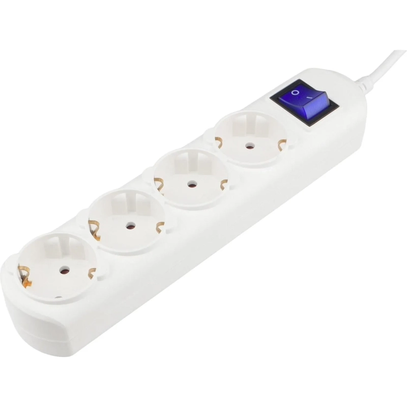 Удлинитель Power Cube 4р/3м с/з с выкл 10А бел (PC-4B-3M)