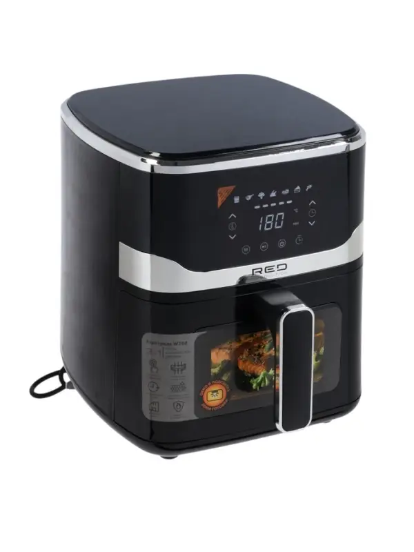 Аэрогриль RED SOLUTION W262, 1500 Вт, 5 л, 80-200°С, 7 программ, сенсорное управление, чёрный