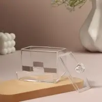 Органайзер для ватных палочек, с крышкой, 9&times;7&times;10 см, прозрачный
