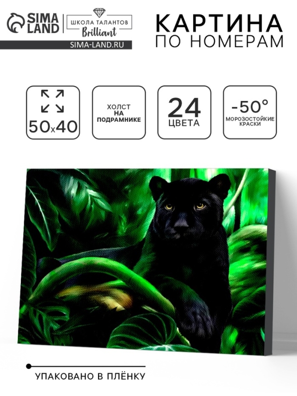 Картина по номерам на холсте с подрамником «Пантера», 40 х 50 см Картина по номерам на холсте с подрамником «Пантера», 40 х 50 см