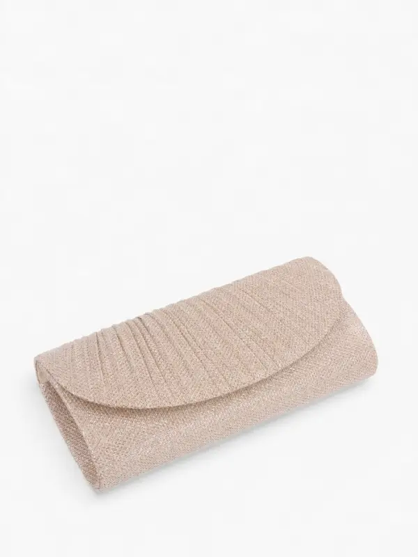 Клатч женский, на магните, с длинной цепочкой, блестящий, цвет золотой