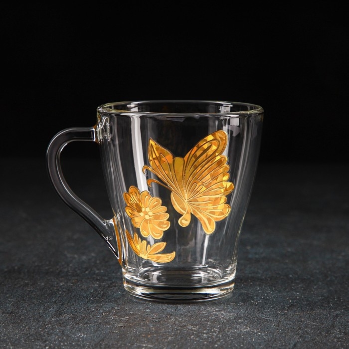 Кружка стеклянная «Бабочка 3D», 250 мл Кружка стеклянная «Бабочка 3D», 250 мл