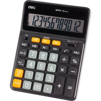 Калькулятор настольный полноразм. Deli EM999, 12-ти разрядный, черный