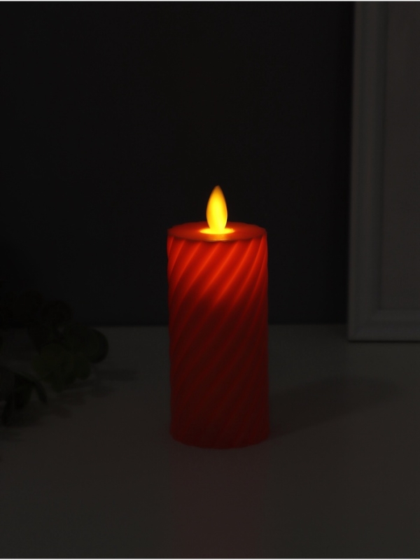 Ночник свеча "Свидание" LED 3xAG13 оранжевый 5х5х11см