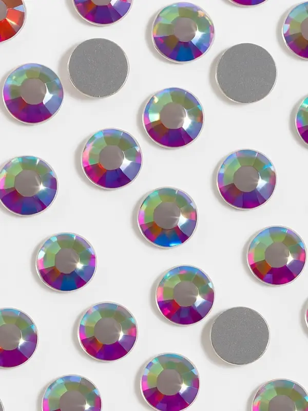 Стразы «Усечённый конус», с голографией, стеклянные, d=3.2 мм, 100 шт., цвет серебряный