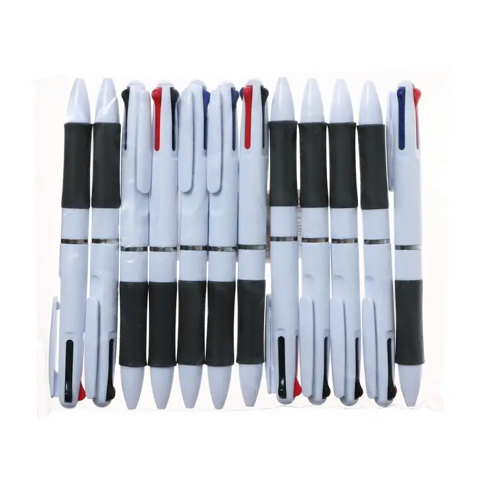 Ручка шариковая многоцветная, автоматическая, 3 цвета, стержень 0.8 мм, с резиновым держателем Ручка шариковая многоцветная, автоматическая, 3 цвета, стержень 0.8 мм, с резиновым держателем