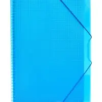 Тетрадь-папка А4, 80 листов в клетку Hatber FolderBook, пластиковая обложка, на закрытом гребне, с клапаном на резинке, синяя