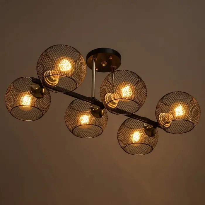 Светильник потолочный BayerLux &laquo;Эстэт&raquo;, люстра 6хЕ27, 40 Вт, чёрный, 58&times;36&times;23.5 см