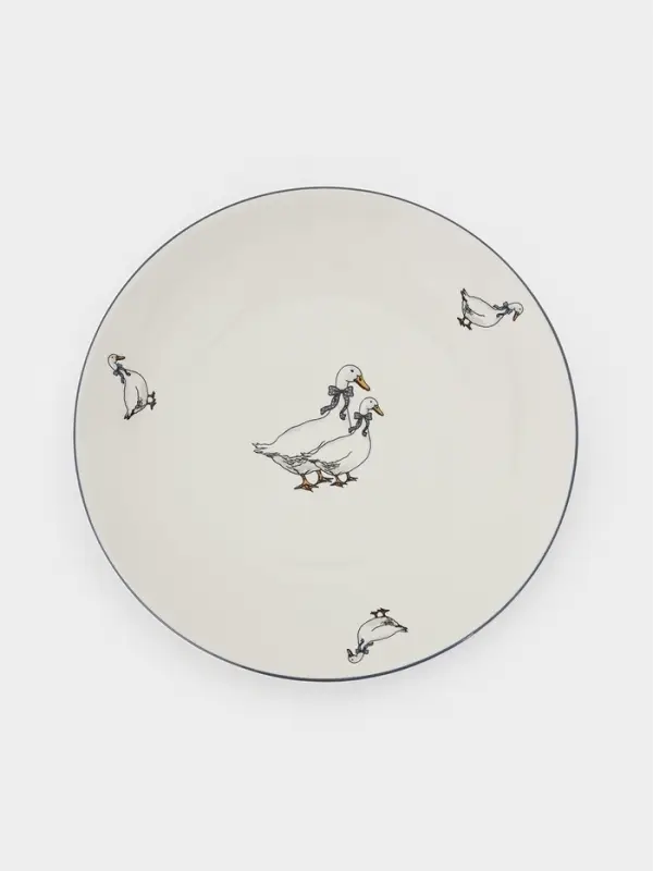 Тарелка плоская 21 см Премиум "Гуси"