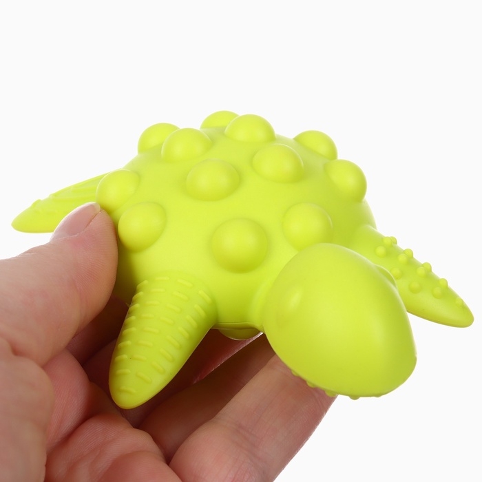 Прорезыватель силиконовый для зубов с погремушкой Крошка Я «Черепаха», зеленый