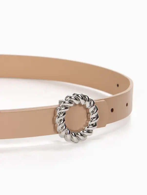 Ремень женский, 2.3&times;105 см, металлическая пряжка, бежевый