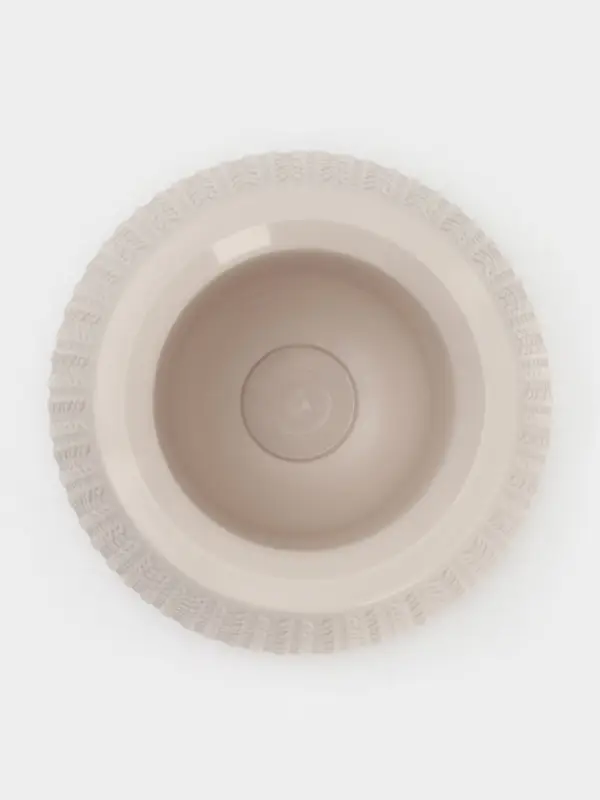 Ёршик для унитаза &laquo;Вязаное плетение&raquo;, 15&times;15&times;37 см, с подставкой, бежевый