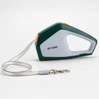 Рулетка - поводок для собак, лента 3 метра, белая, зелёная