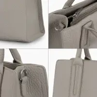 Сумка женская тоут TEXTURA на молнии, 29&times;10&times;25 см, однотонная, серая