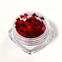Пайетки для декора HEART, красный