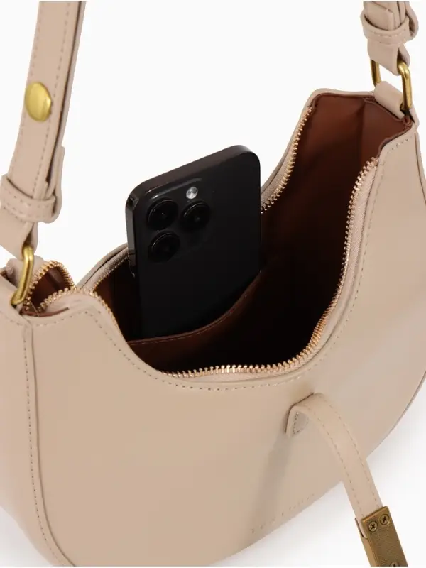 Сумка женская багет TEXTURA на молнии, 24&times;6&times;14 см, бежевая