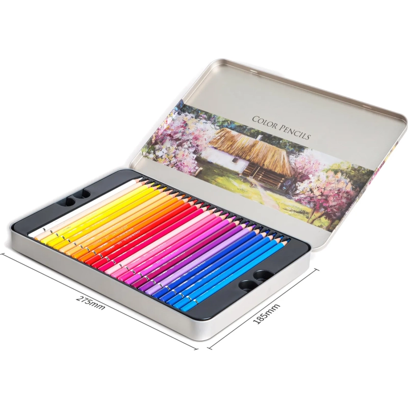 Карандаши цветные Deli липа 48 цв/наб мет.кор. 6567