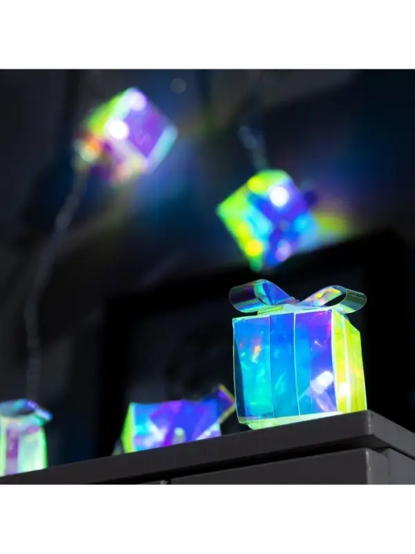 Гирлянда &laquo;Нить&raquo; 2.5 м с насадками &laquo;Подарки&raquo;, IP20, прозрачная нить, 10 LED, свечение белое, 220 В