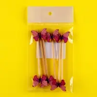 Шпажки бабочки, набор 6 шт, цвет МИКС