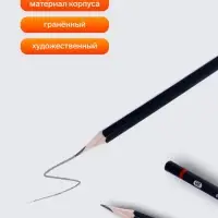 Набор карандашей чернографитных Calligrata, 12 штук, разная твёрдость, шестигранные, деревянные