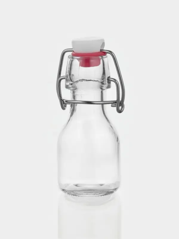 Бутылка для соусов и масла Доляна &laquo;Галерея&raquo;, 80 мл, 5&times;11 см, с бугельным замком, стекло, прозрачная