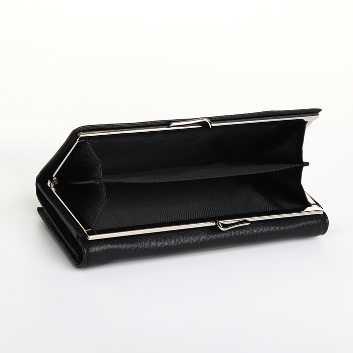 Кошелёк женский на магните, цвет чёрный