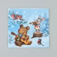 Салфетки бумажные однослойные &laquo;Советский Новый год&raquo;, 24&times;24 см, набор 50 шт.