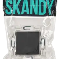 SKANDY Выключатель 2-клавишный 10А SK-V04T титан IEK
