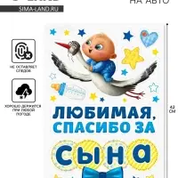 Набор магнитов на авто &laquo;Спасибо за сына&raquo;, на выписку