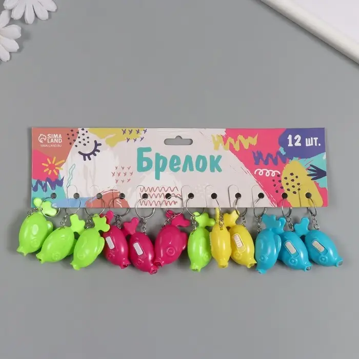 Фонарик свет на кольце  Фонарик свет на кольце "Рыбка"светит  МИКС 5х1,7х3 см