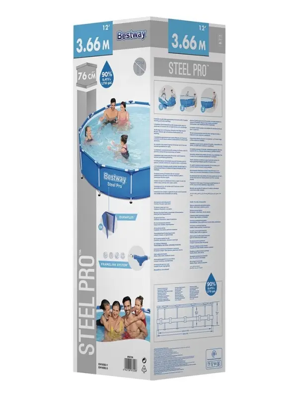 Бассейн каркасный Steel Pro, 366&times;76 см, круглый, 56706 Bestway