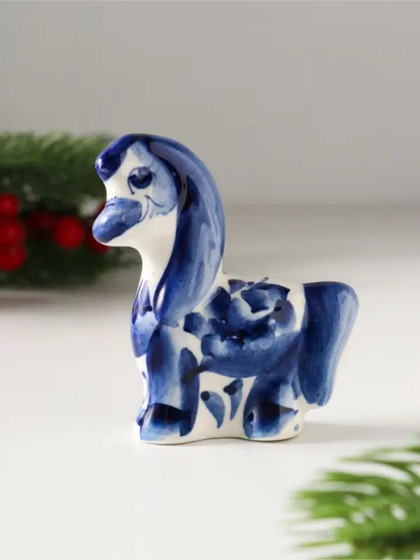 Сувенир Лошадь Грива, 7,5х6,5х2,5 см, гжель Сувенир Лошадь Грива, 7,5х6,5х2,5 см, гжель