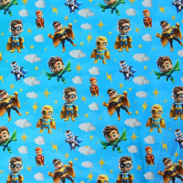 Бумага упаковочная, глянцевая &laquo;Супергерои&raquo; 70&times;100 см