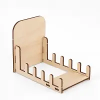 Подставка под открытки 5 ячеек, 9&times;13.5&times;11 см, низкая, толщина 3 мм, цвет бежевый