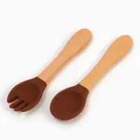 Тарелка детская секционная с ложкой и вилкой, 3 секции, молочный, Mum&Baby