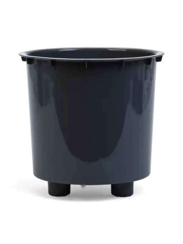 Кашпо со вставкой 2,5 л d15,7 см h15,6см  Кашпо со вставкой 2,5 л d15,7 см h15,6см "Genius" пластик серый
