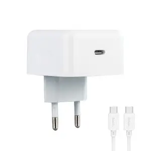 Сетевое зарядное устройство C161A HOCO с кабелем Type-C на Type-C PD40W белое